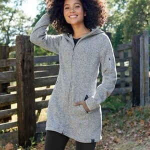 L.L. Bean Women's Gray Sweater Fleece Coat Size Medium